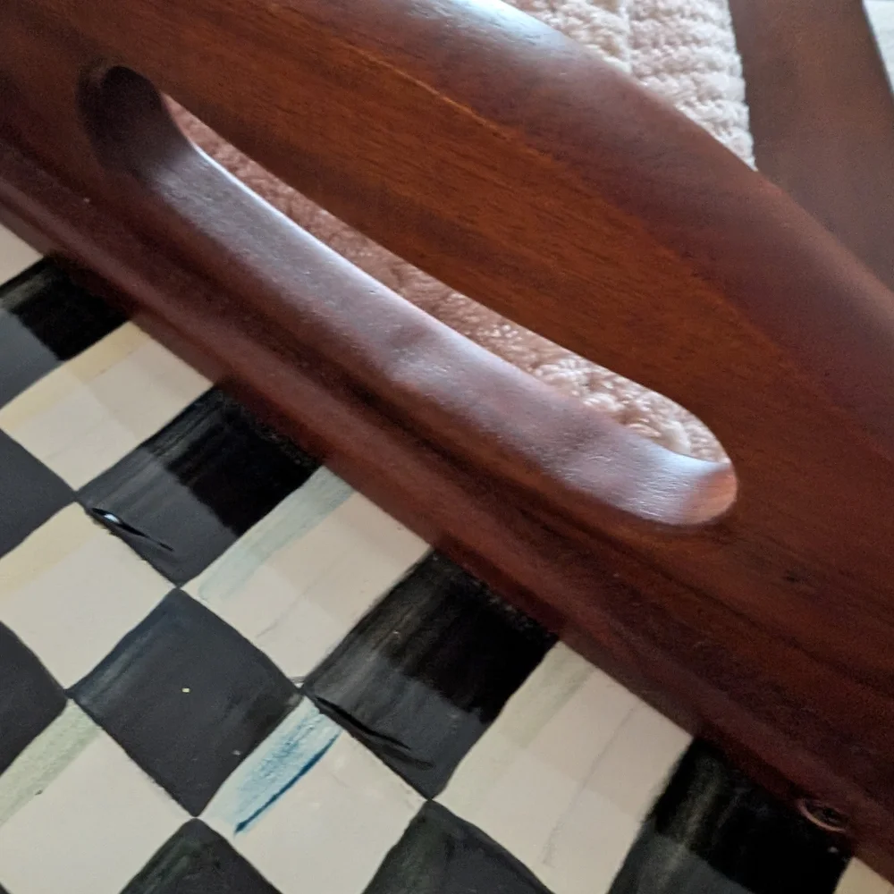 Classic Checkered Wooden Bath Vanity Tray